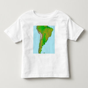 Topografisch uitzicht van Zuid-Amerika Kinder Shirts