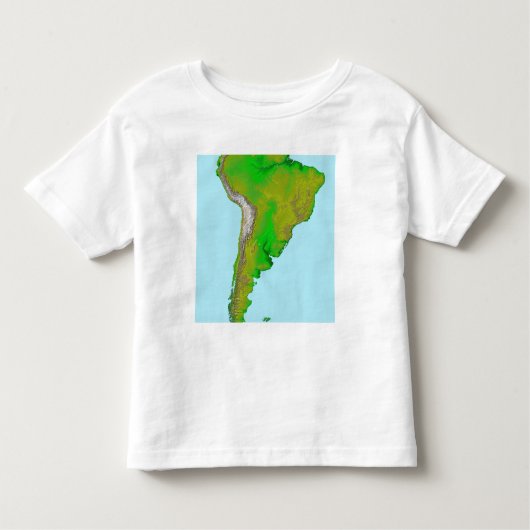 Topografisch uitzicht van Zuid-Amerika Kinder Shirts (Voorkant)