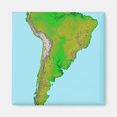 Topografisch uitzicht van Zuid-Amerika Magneet (Voorkant)