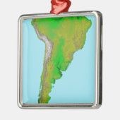 Topografisch uitzicht van Zuid-Amerika Metalen Ornament (Links)