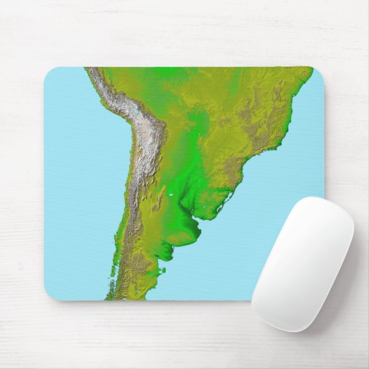 Topografisch uitzicht van Zuid-Amerika Muismat (Met muis)