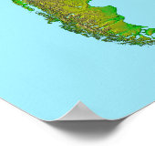 Topografisch uitzicht van Zuid-Amerika Poster (Hoek)