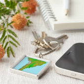 Topografisch uitzicht van Zuid-Amerika Sleutelhanger (Zijkant)