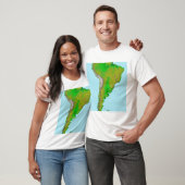 Topografisch uitzicht van Zuid-Amerika T-shirt (Unisex)