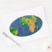 Topografische aarde ovale sticker (Envelop)