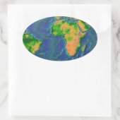 Topografische aarde ovale sticker (Tas)