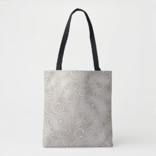 Topografische aardlijnen: organische kaart tote bag
