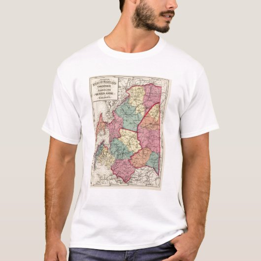Topografische atlas van de provincie Maryland T-shirt (Voorkant)