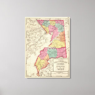 Topografische atlas van de provincies Maryland 2 Canvas Afdruk