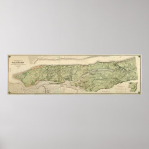 Topografische atlas van de stad New York, 1874 Poster