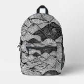 Topografische bergen bedrukte rugzak (Voorkant)