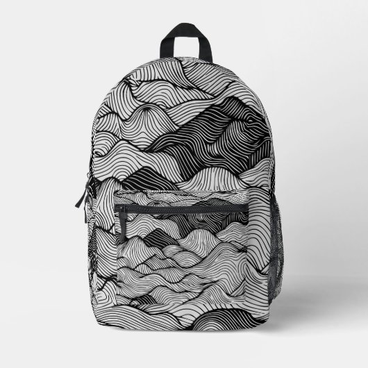 Topografische bergen bedrukte rugzak (Voorkant)