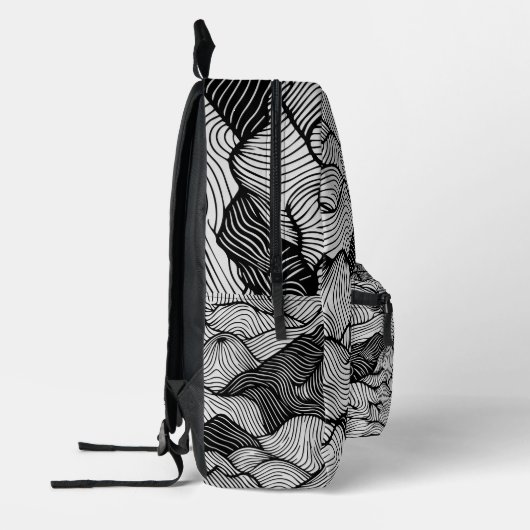 Topografische bergen bedrukte rugzak (Links)