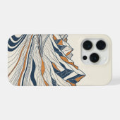 Topografische berghoogtelijnen iPhone hoesje (Achterkant horizontaal)