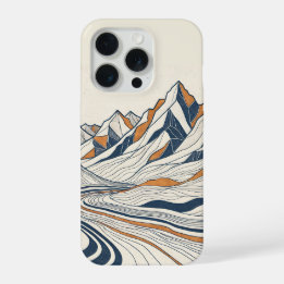 Topografische berghoogtelijnen iPhone 15 pro case