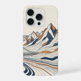 Topografische berghoogtelijnen iPhone 15 pro case