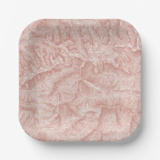 Topografische bergkaart papieren bordje (Voorkant)