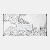 Topografische Contour White Gaming Muismat XL Bureaumat (Keyboard & Muis)