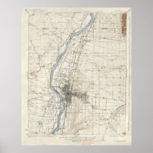  Topografische kaart Albuquerque New Mexico Poster