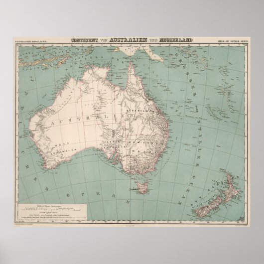  Topografische kaart Australië (1868) Poster (Voorkant)