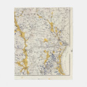 Topografische kaart en Glacial Kaart van New Hamps Fleece Deken (Voorkant)