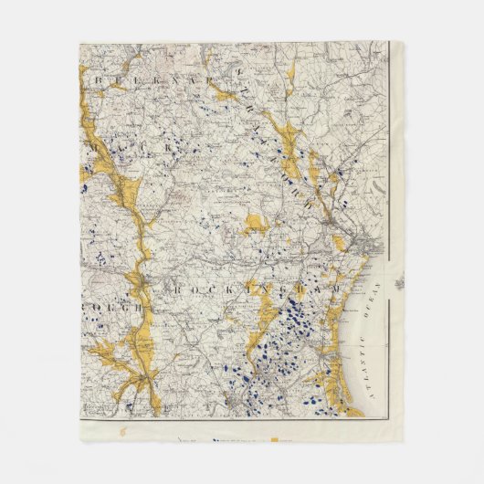 Topografische kaart en Glacial Kaart van New Hamps Fleece Deken (Voorkant)