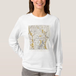 Topografische kaart en Glacial Kaart van New Hamps T-shirt