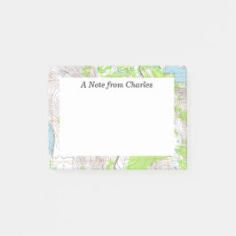 Topografische kaart gepersonaliseerd post-it® notes
