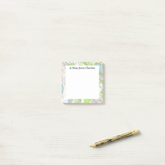 Topografische kaart gepersonaliseerd post-it® notes (Op bureau)