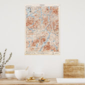 Topografische kaart  Lange Lake New York Poster (Keuken)