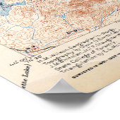 Topografische kaart  Lange Lake New York Poster (Hoek)