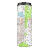 Topografische kaart met Jouw naam en Monogram Thermosbeker (Achterkant)