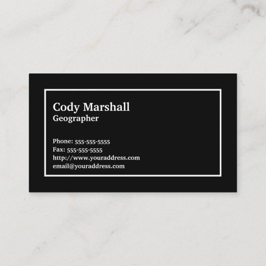 Topografische kaart met Jouw naam en Monogram Visitekaartje (Achterkant)