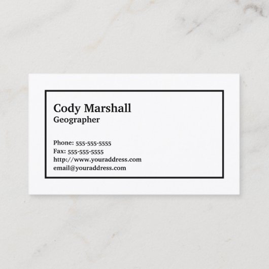 Topografische kaart met Jouw naam en Monogram Visitekaartje (Achterkant)