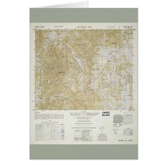 Topografische kaart Noord- en Zuid-Korea (1952) (Voorkant)