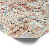 Topografische kaart Piseco Lake New York Poster (Hoek)