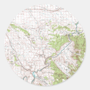 Topografische kaart ronde sticker