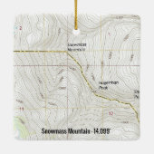 Topografische kaart Snowmass Mountain Keramisch Ornament (Achterkant)