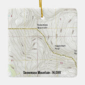 Topografische kaart Snowmass Mountain Keramisch Ornament (Voorkant)