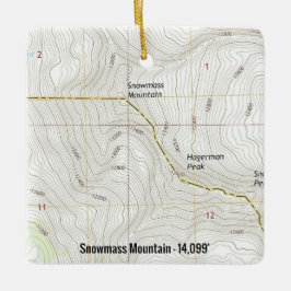 Topografische kaart Snowmass Mountain Keramisch Ornament