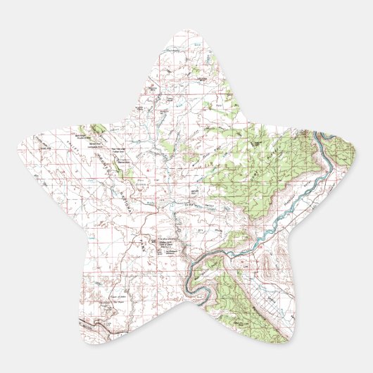 Topografische kaart ster sticker (Voorkant)