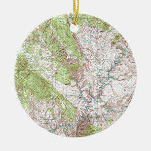 Topografische kaart van 1 x 2 graden keramisch ornament