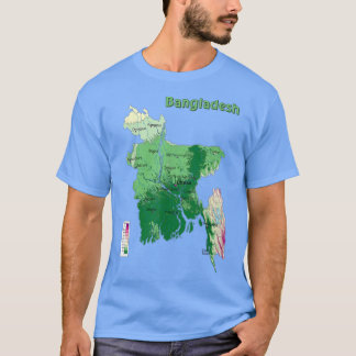 Topografische kaart van Bangladesh, noodkaart, gro T-shirt