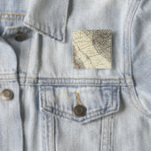 Topografische kaart van Centraal Californië Vierkante Button 5,1 Cm (In situ)