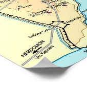 Topografische kaart van Constantinopel Byzantine Poster (Hoek)