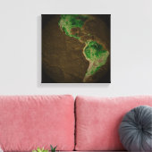 Topografische kaart van de aarde canvas afdruk (Insitu (Woonkamer))