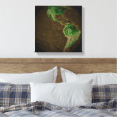 Topografische kaart van de aarde canvas afdruk (Insitu (Slaapkamer))