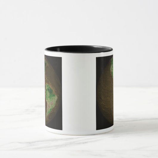 Topografische kaart van de aarde mok (Midden)