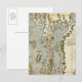 Topografische kaart van de baai van Narraganset (Voorkant / Achterkant)