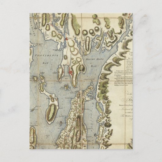 Topografische kaart van de baai van Narraganset (Voorkant)
